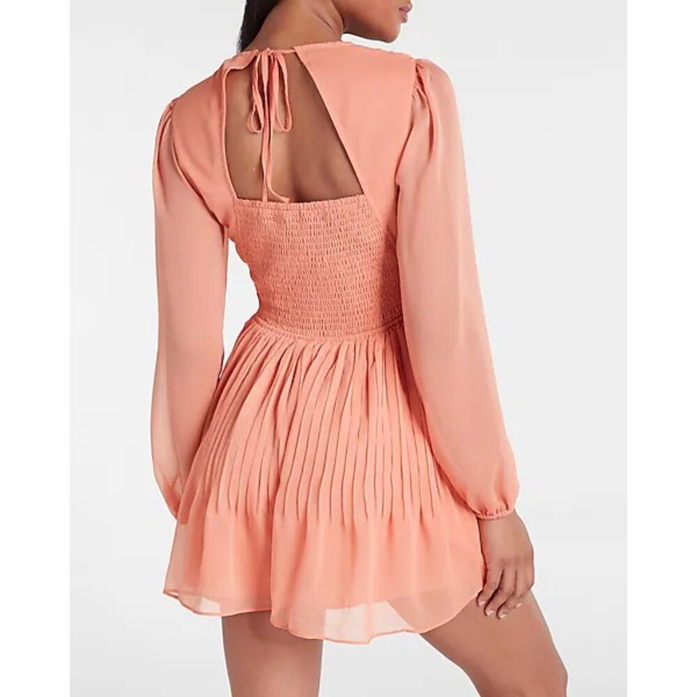 Express Pleated Button Front Romper Xs - image 3
